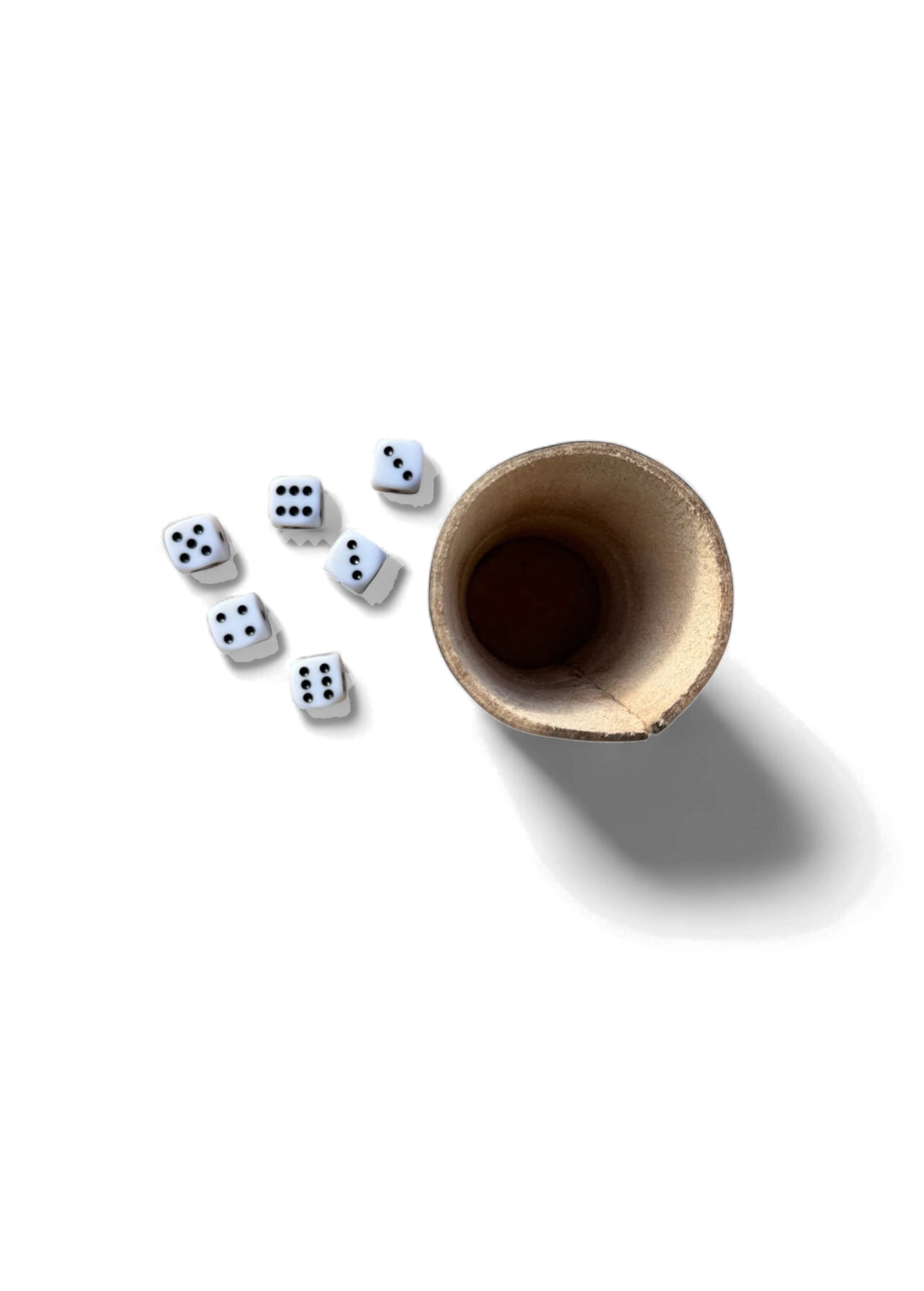 Würfelbecher aus Echtleder 5er Set – inkl. 30 Würfel (16 mm) – Handgefertigte Premium Lederbecher – Schwarz – 9 cm Höhe, 7 cm Ø – Ansicht 2
