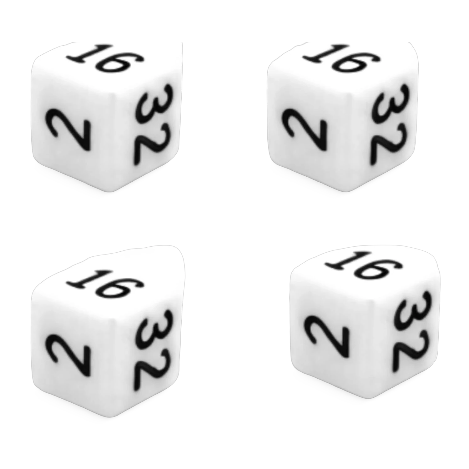 Backgammon-Dopplerwürfel im 4er-Set, Weiß oder Elfenbein – Ansicht 2