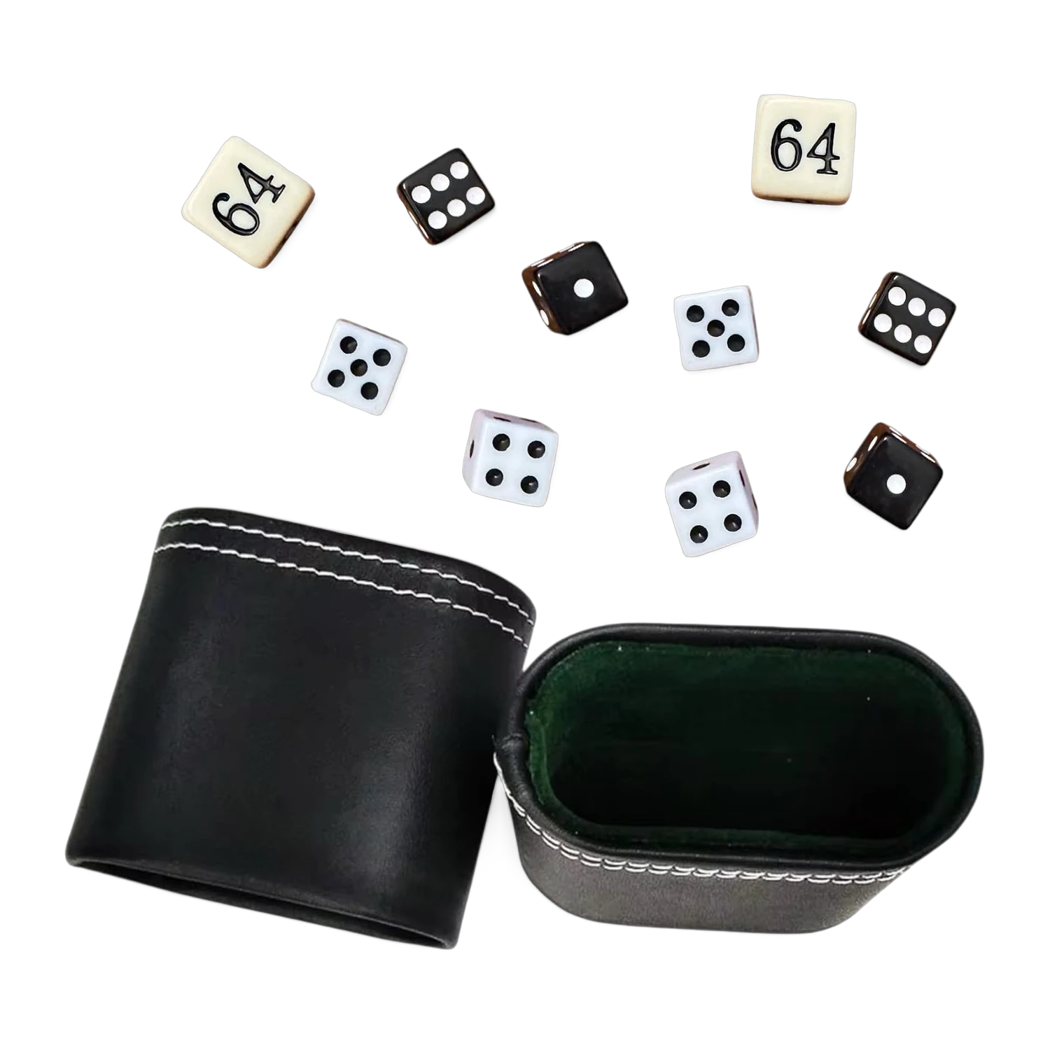 Backgammon-Würfelset mit Dopplerwürfel, optional mit Würfelbecher – Ansicht 2