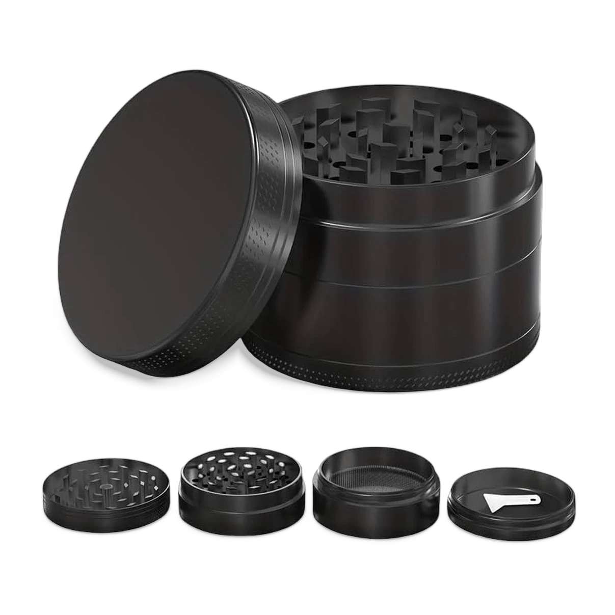 Kräuter- und Gewürzmühle (Grinder) Ø 50 mm, 4-teilig, Aluminium – Ansicht 7