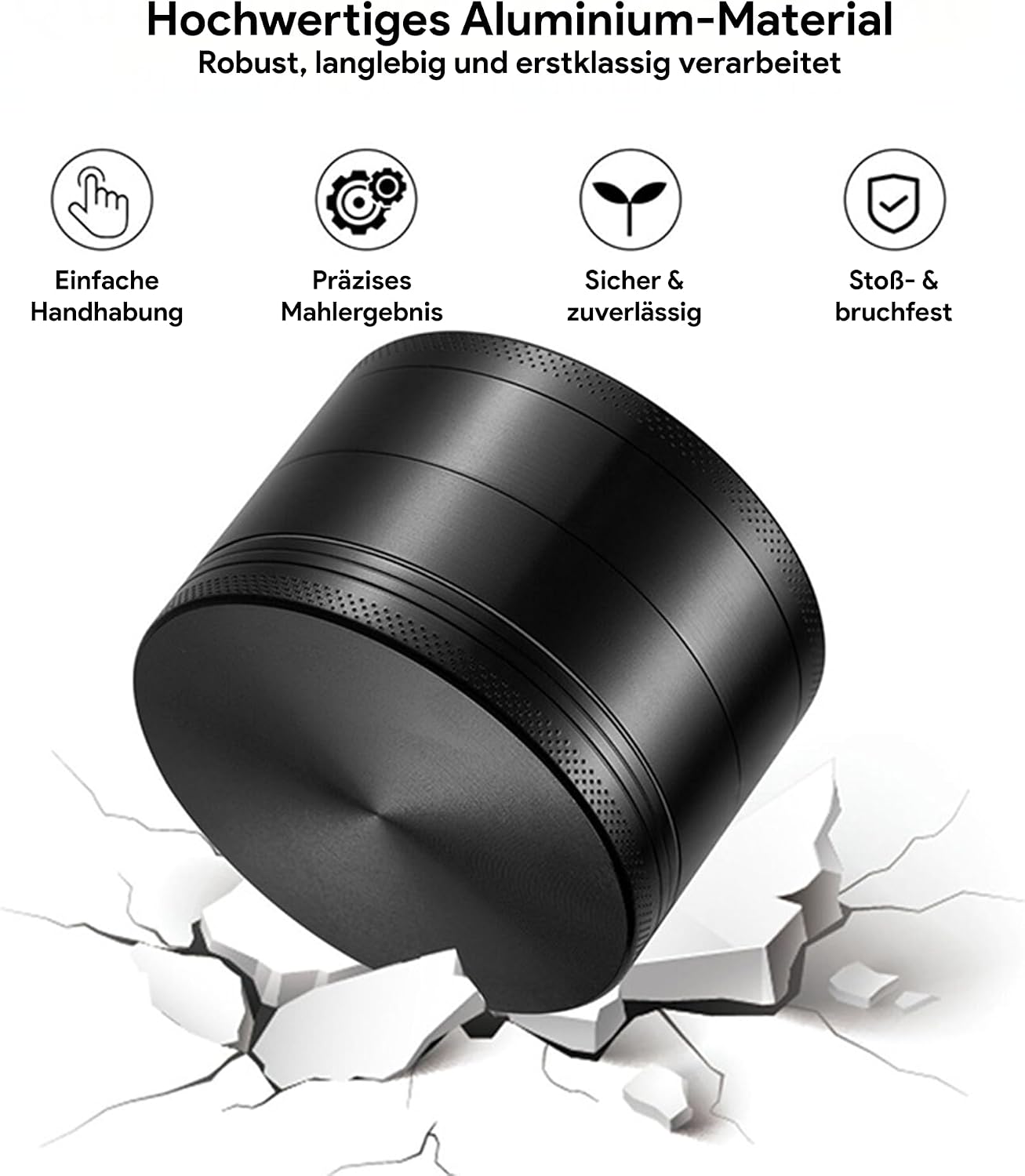 Kräuter- und Gewürzmühle (Grinder) Ø 50 mm, 4-teilig, Aluminium – Ansicht 11