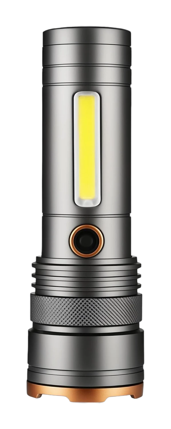 LED-Taschenlampe aus Aluminium, zoombar, per USB-C aufladbar – Ansicht 2