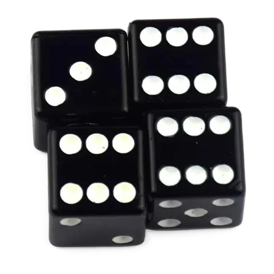 Mini-Backgammon-Würfel 9 mm aus Acryl in Metalldose – Ansicht 2