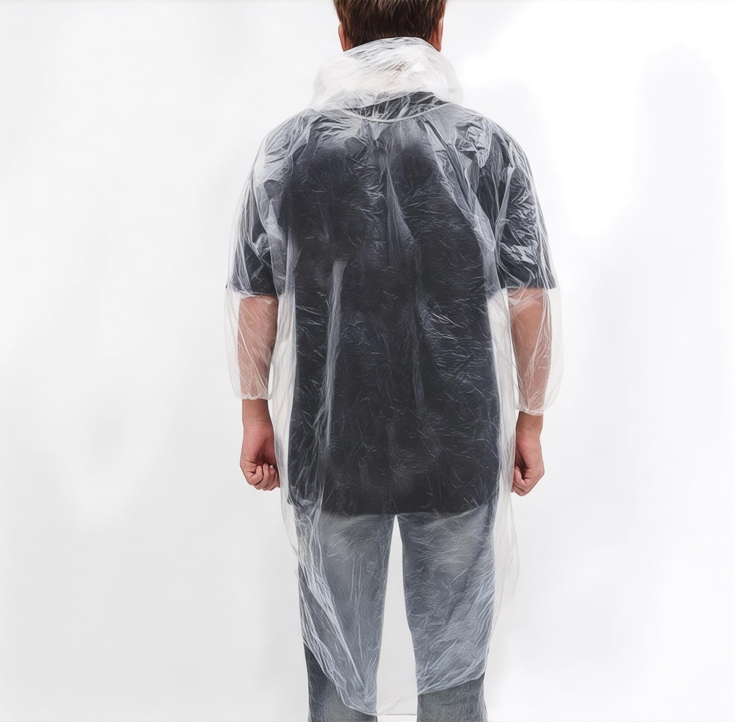 Regenponcho 6er-Set, transparent, mit Kapuze – Einweg, Unisex – Ansicht 5