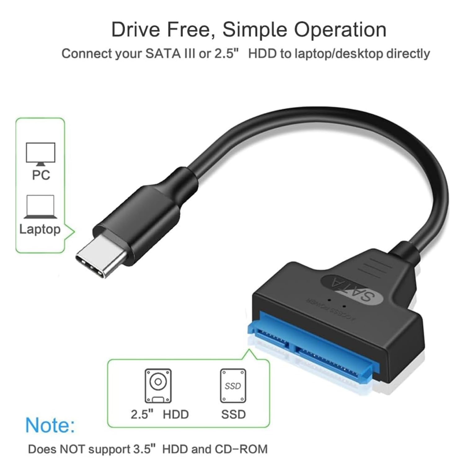 USB-C-auf-SATA-Adapter für 2,5-Zoll-SSD und -HDD – Ansicht 5