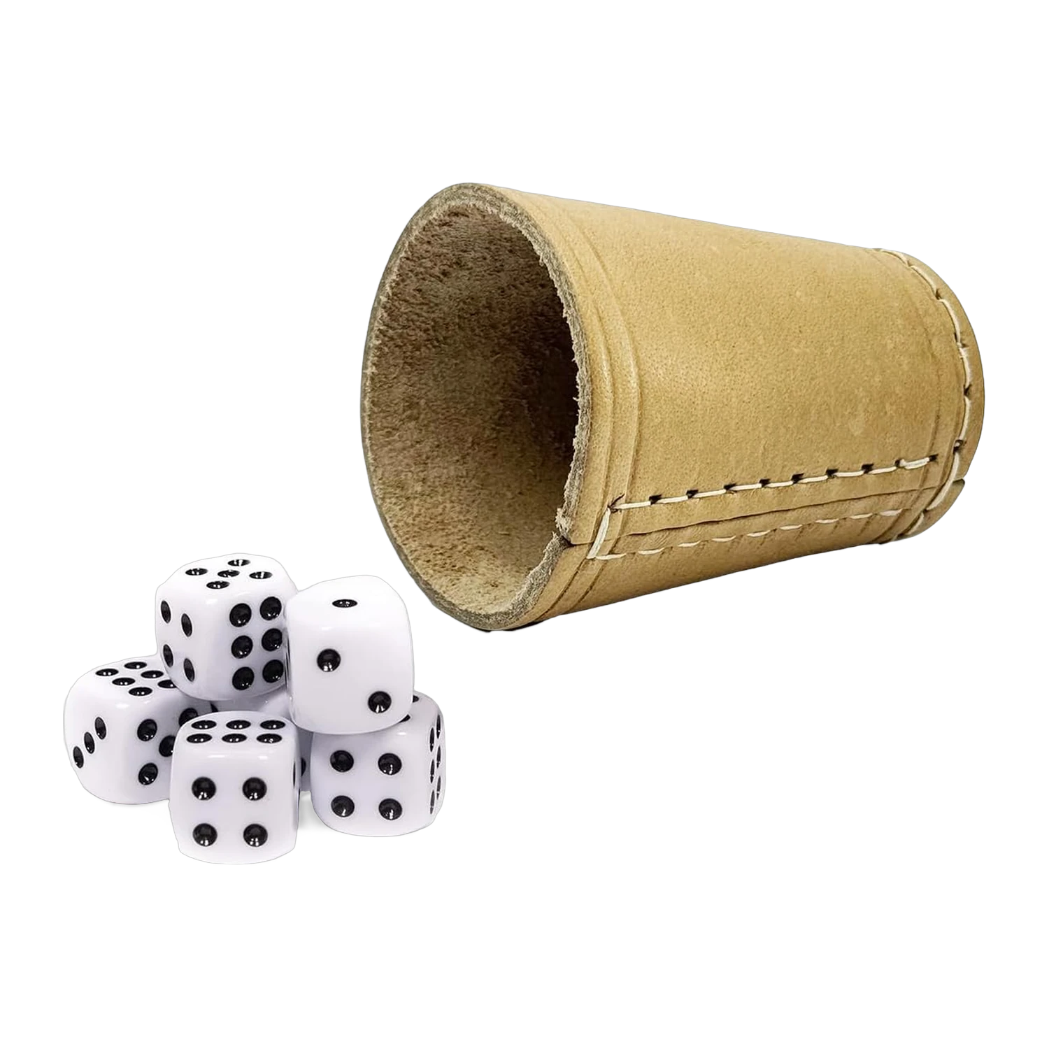 Würfelbecher aus Leder im 2er-Set inklusive 12 Würfeln – Ansicht 5
